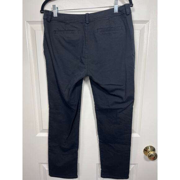 Eileen Fisher Organic Cotton Front Patch Pocket Tapered Leg Pants Black 8 Petite - Picture 2 of 6